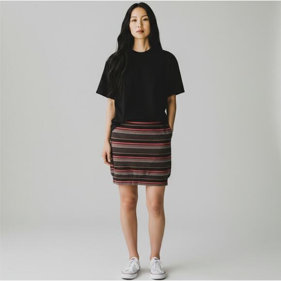 Free People Retro Stripe Stretchy Mini Skirt - Picture 8 of 9